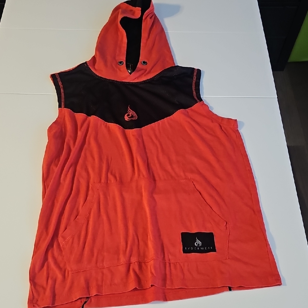Ryderwear Red and Black Hooded Tank Top
